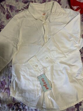 Target White Button-Down Shirt for Kids size 6/7